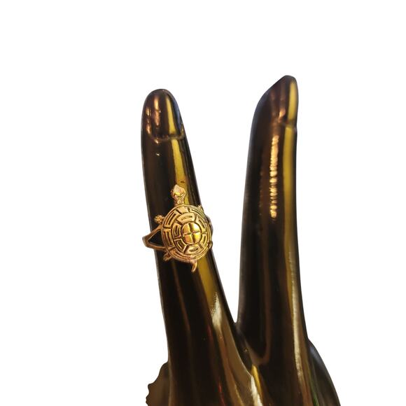 925 Sterling Silver Turtle Ring - Picture 3 of 3